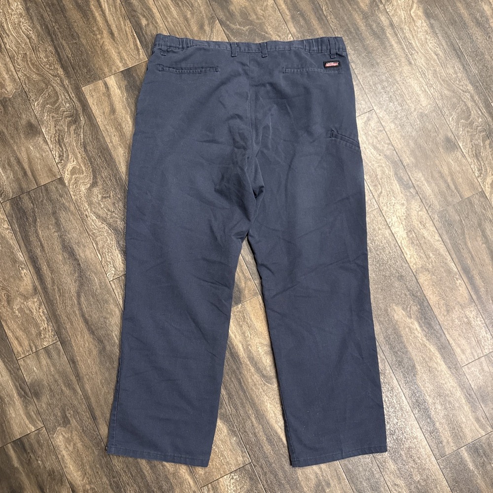 Dickies Flat-Front Chino Workwear Pants Men's Size 38x30 Navy Blue Pockets